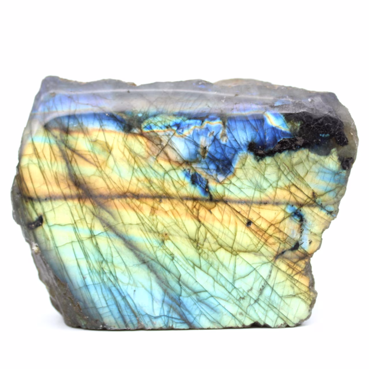 Labradorite une face polie polie de Madagascar