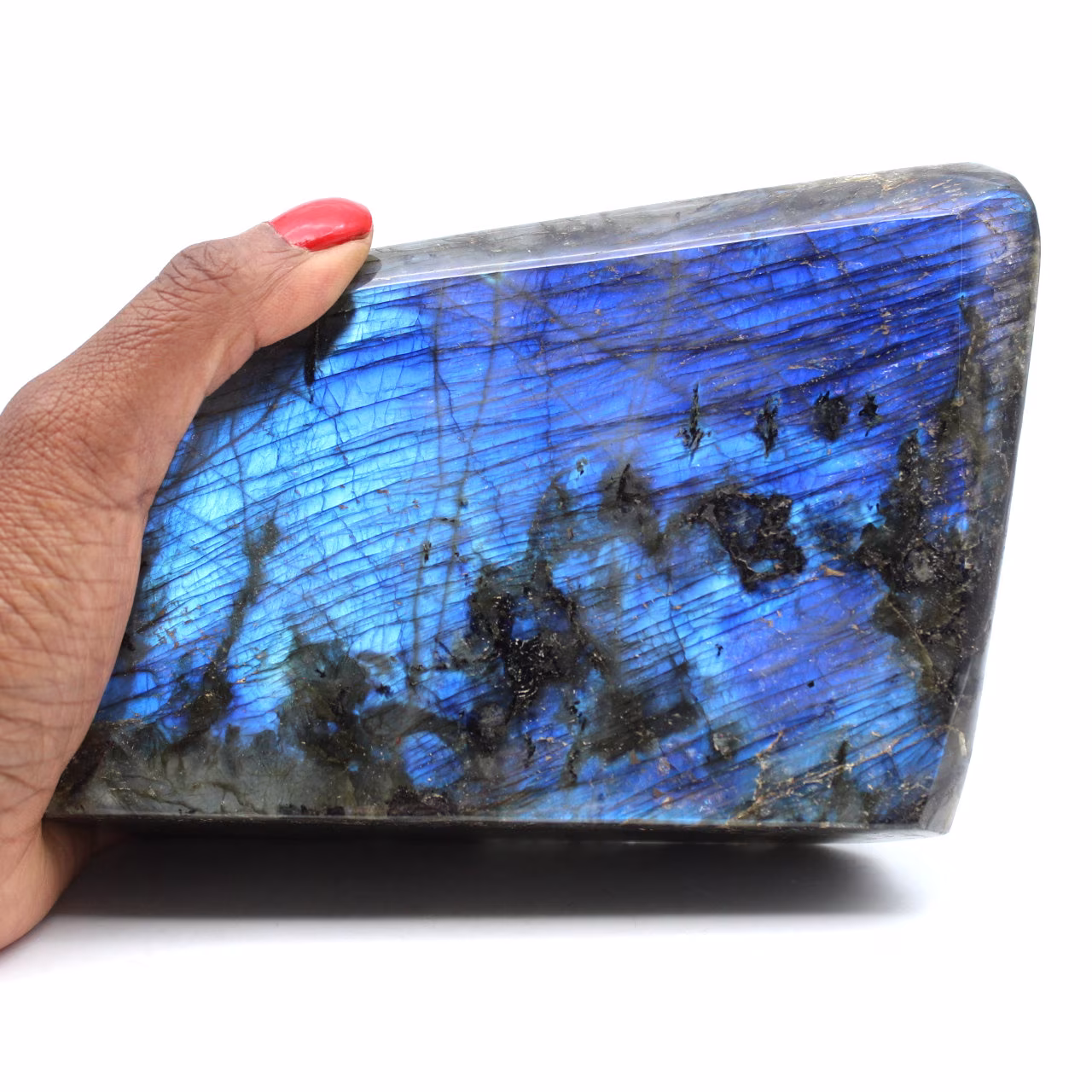 Pierre de Labradorite polie naturelle