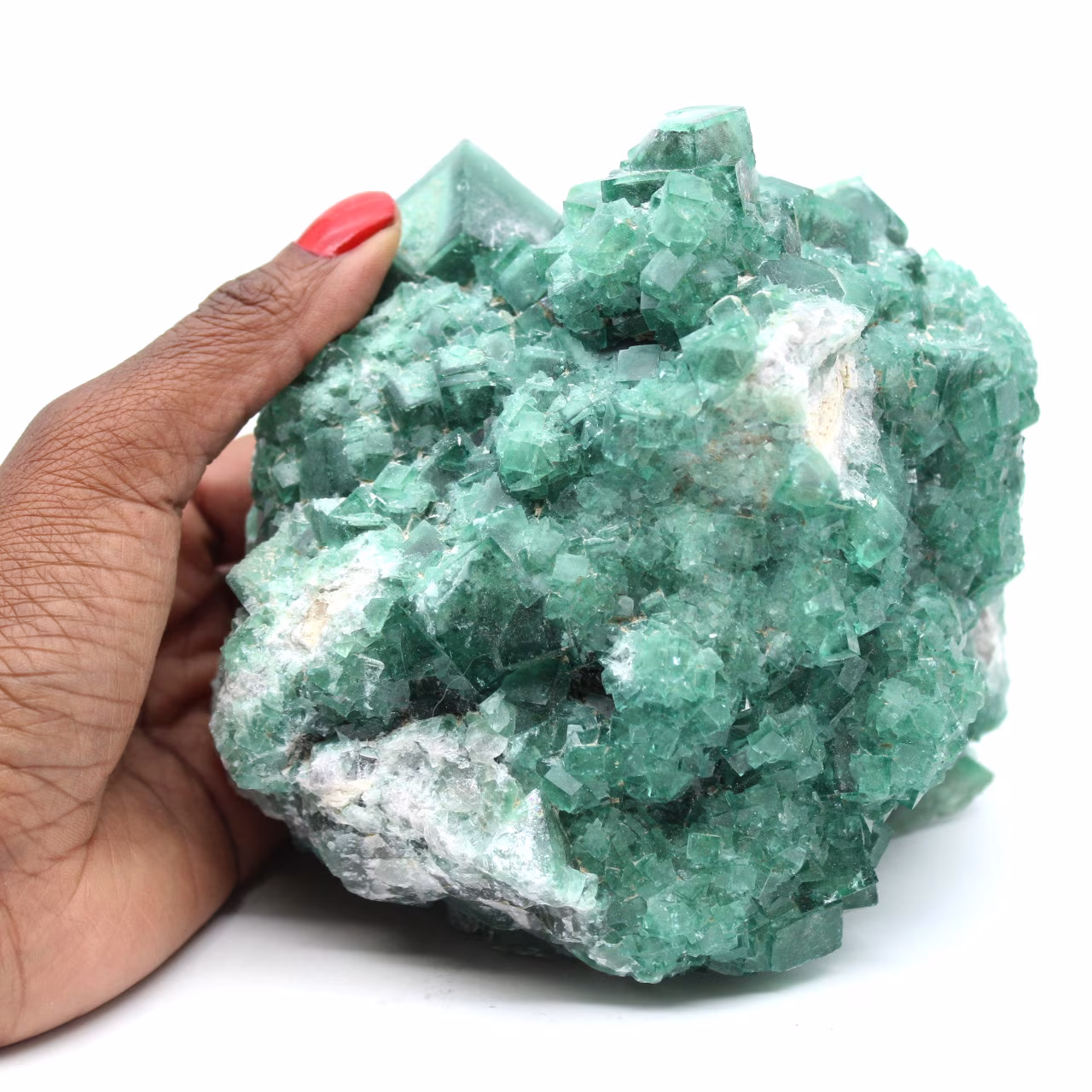 Cristaux cubiques naturels de fluorite sur gangue