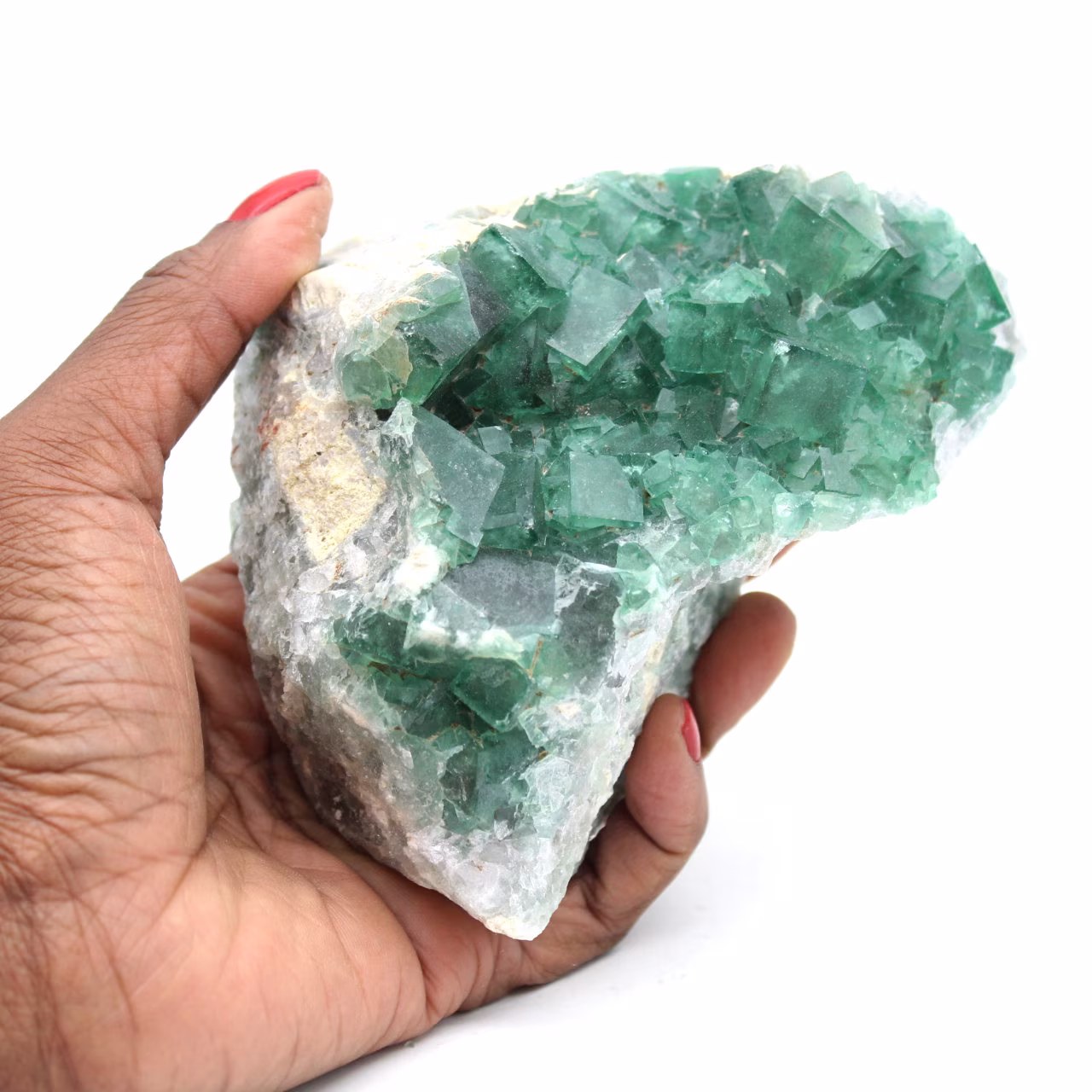 Fluorite naturelle brute sur gangue