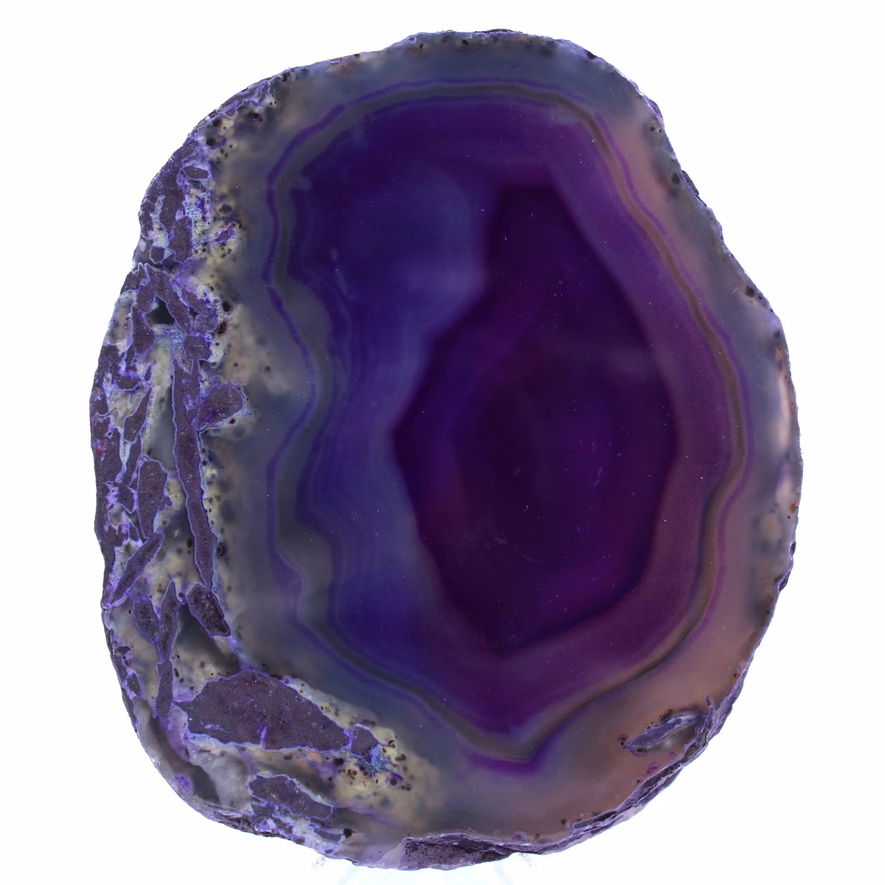Tranche d'agate violette minérale