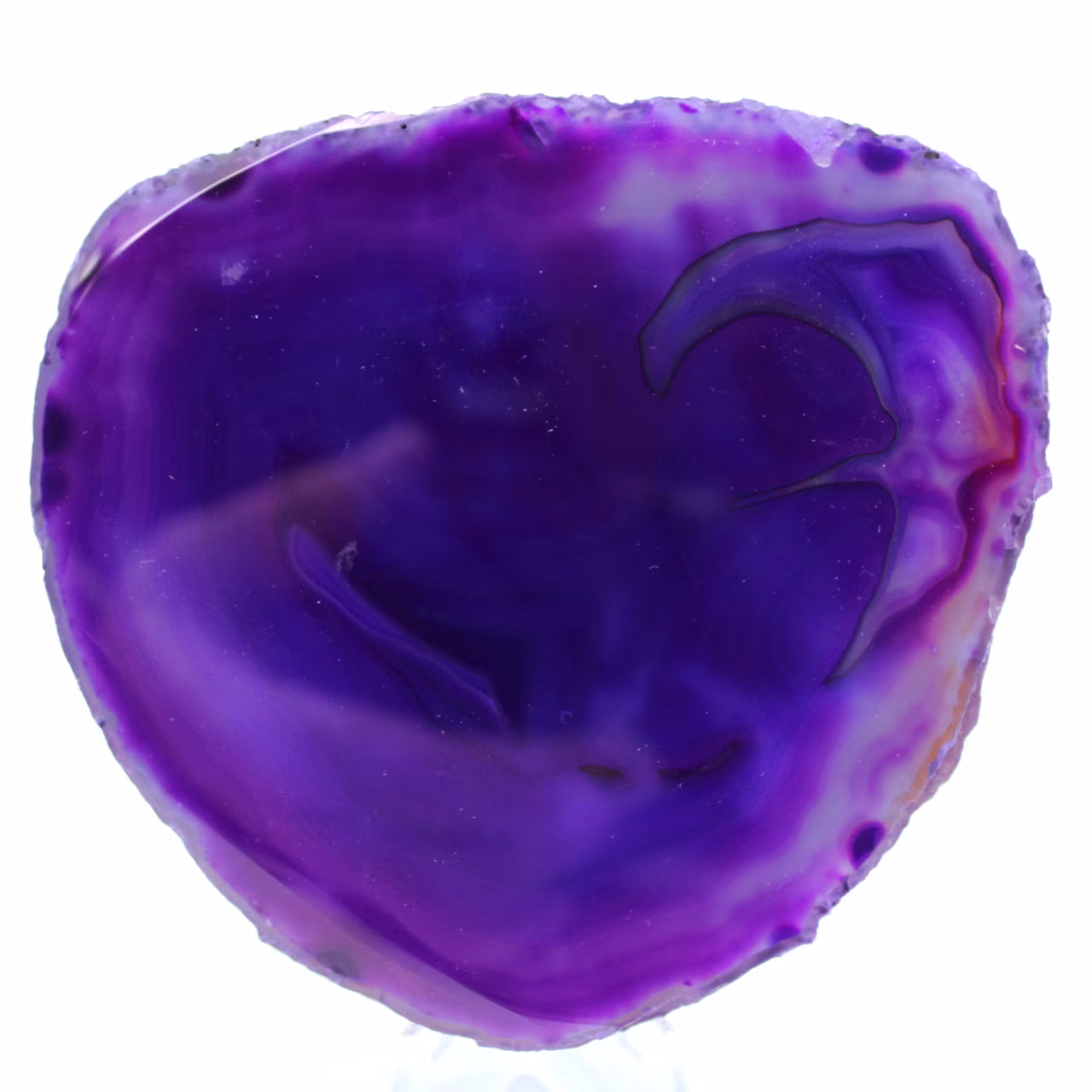 Tranche d'agate violette du Brésil