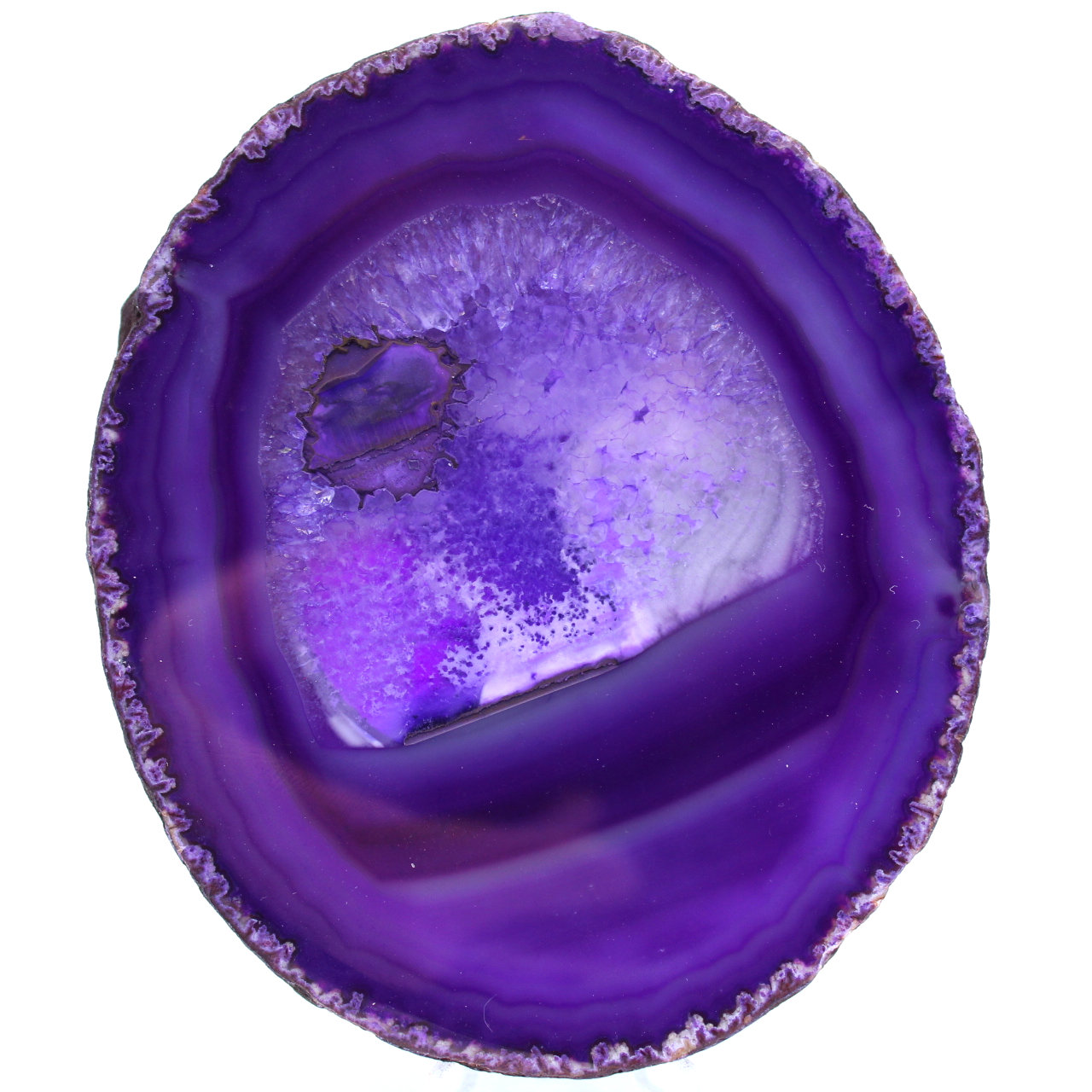 Tranche d'agate violette de décoration 