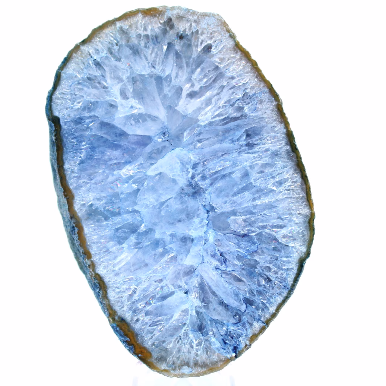 Tranche d'agate bleue