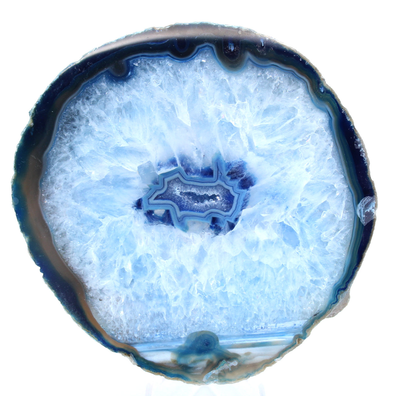 Tranche d'agate bleue du Brésil