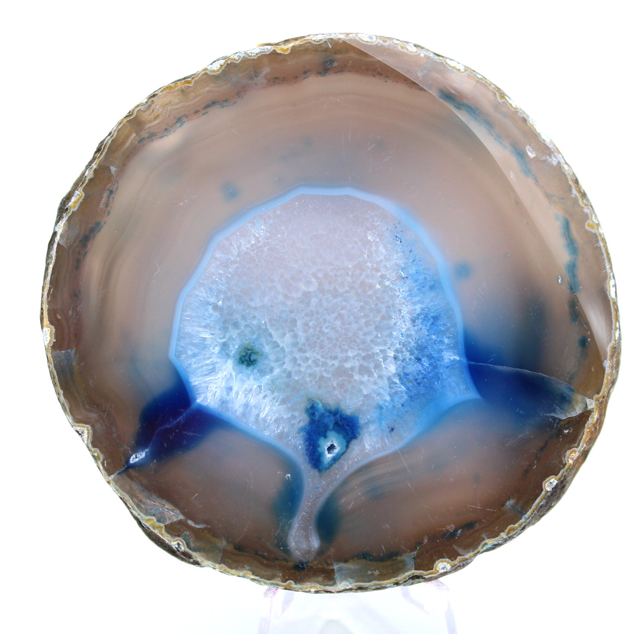 Tranche d'agate bleue de décoration 