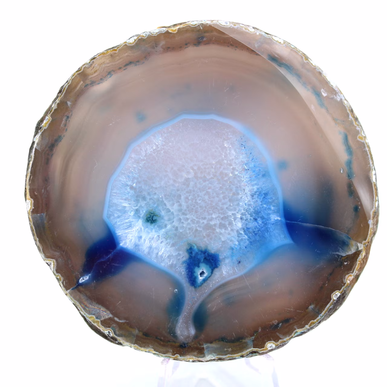 Tranche d'agate bleue de décoration 