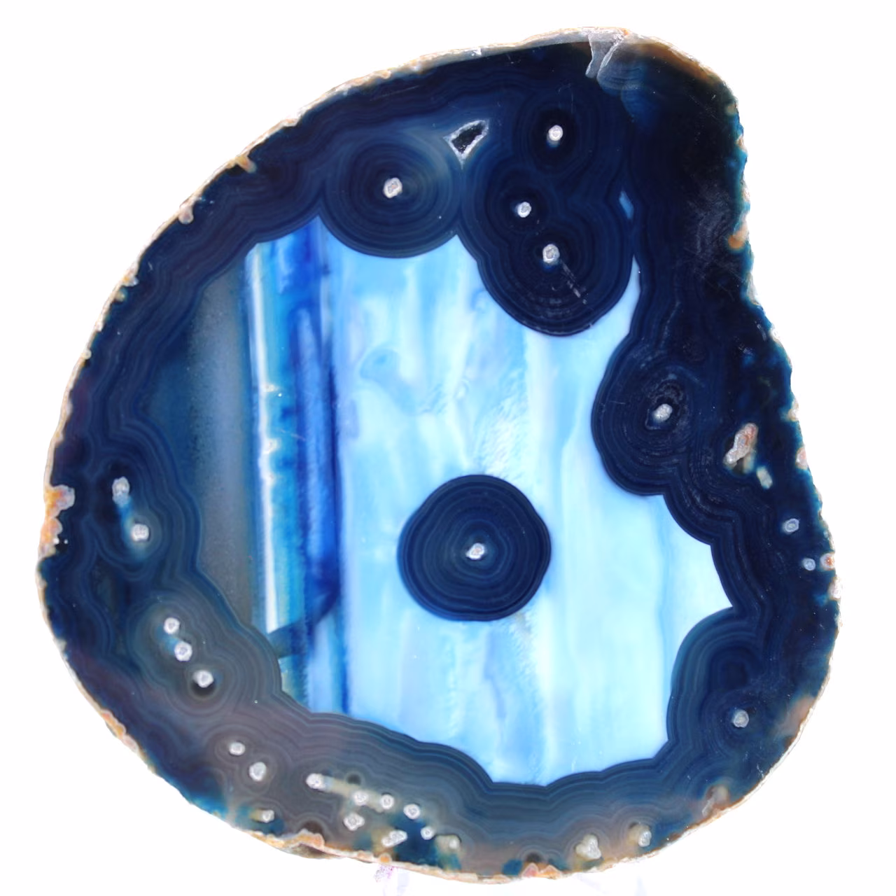 Tranche d'agate bleue