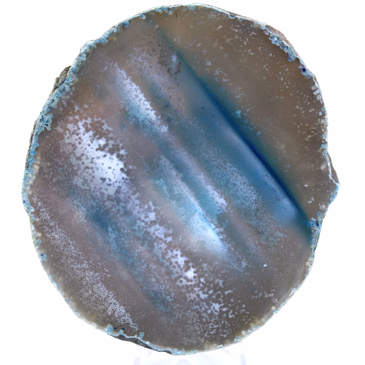 Tranche d'agate bleue du Brésil