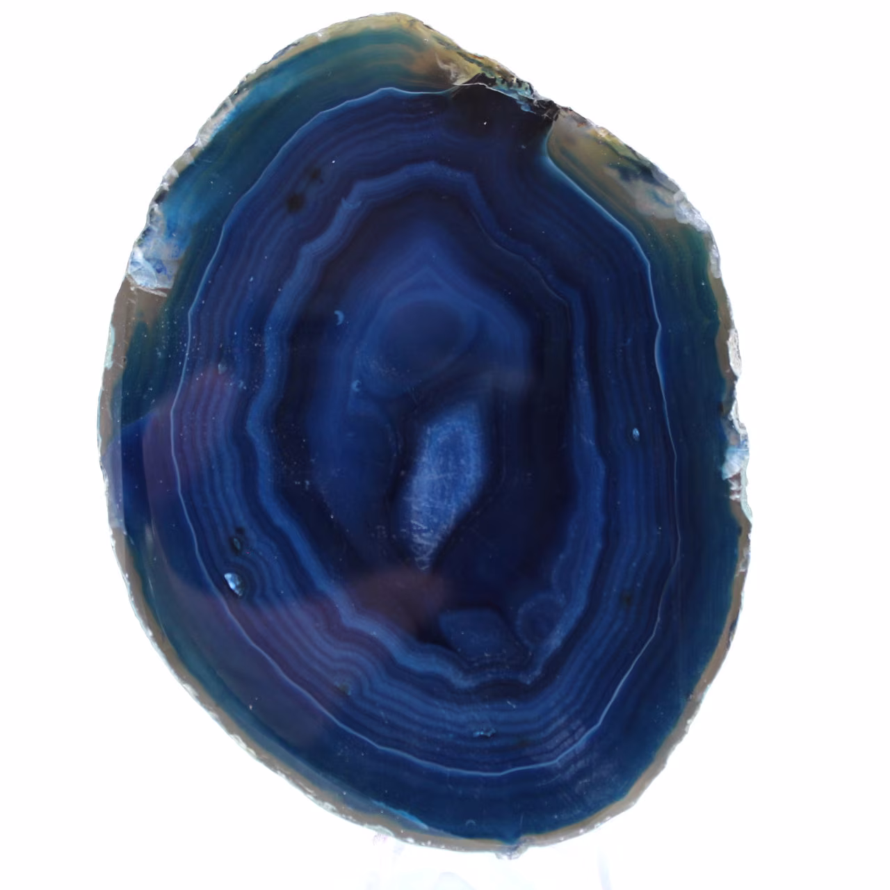 Tranche d'agate bleue minérale