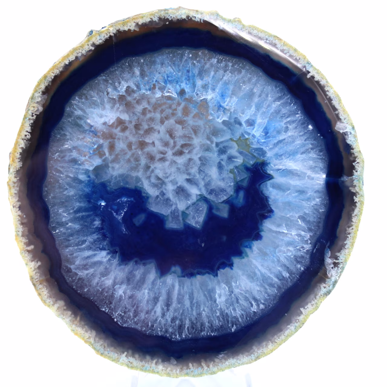 Tranche d'agate bleue d'ornement