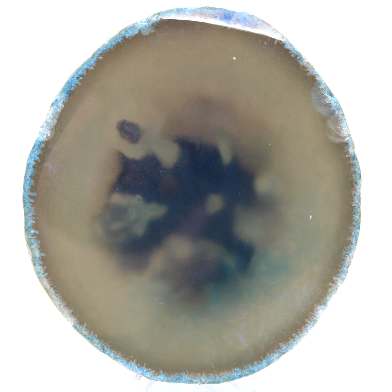Tranche d'agate bleue