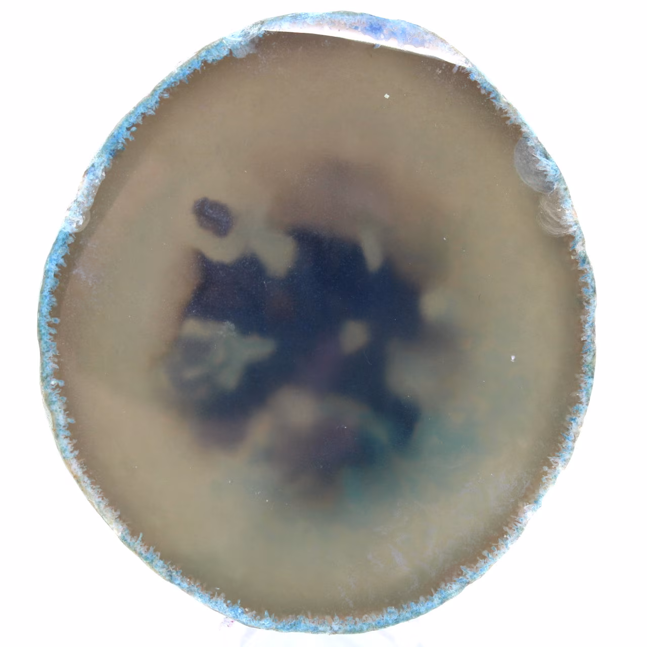 Tranche d'agate bleue