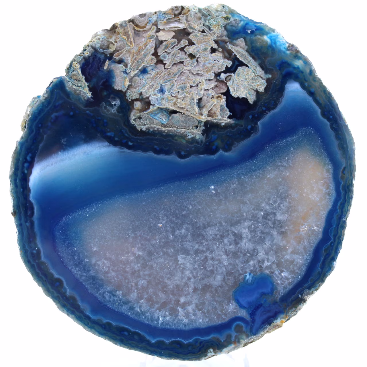 Tranche d'agate bleue du Brésil