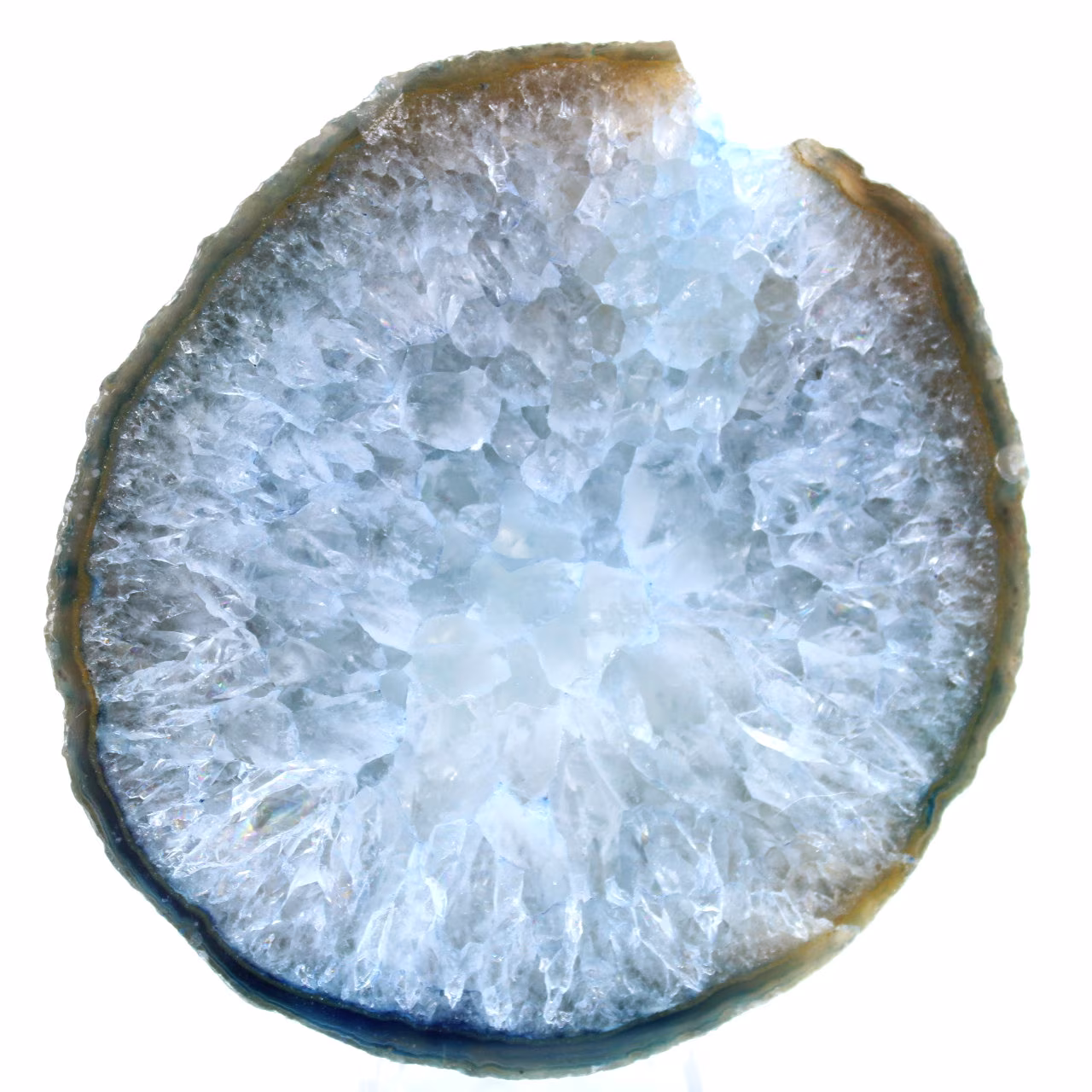Tranche d'agate bleue d'ornement