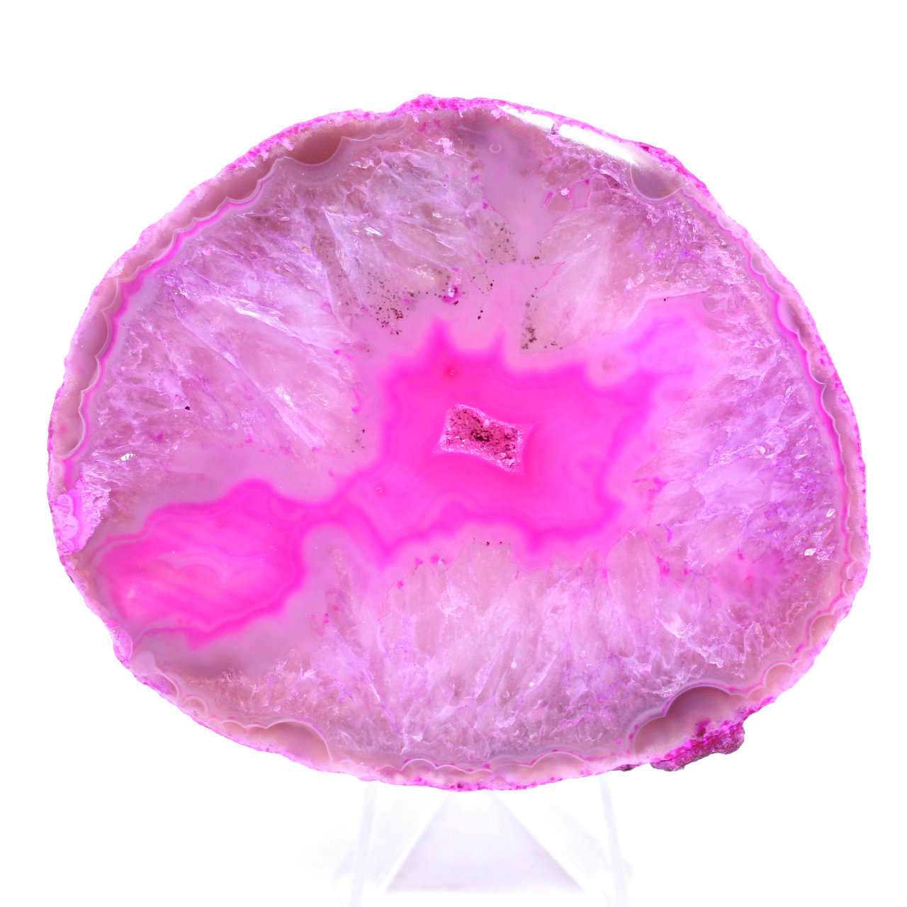 Tranche d'agate rose du Brésil
