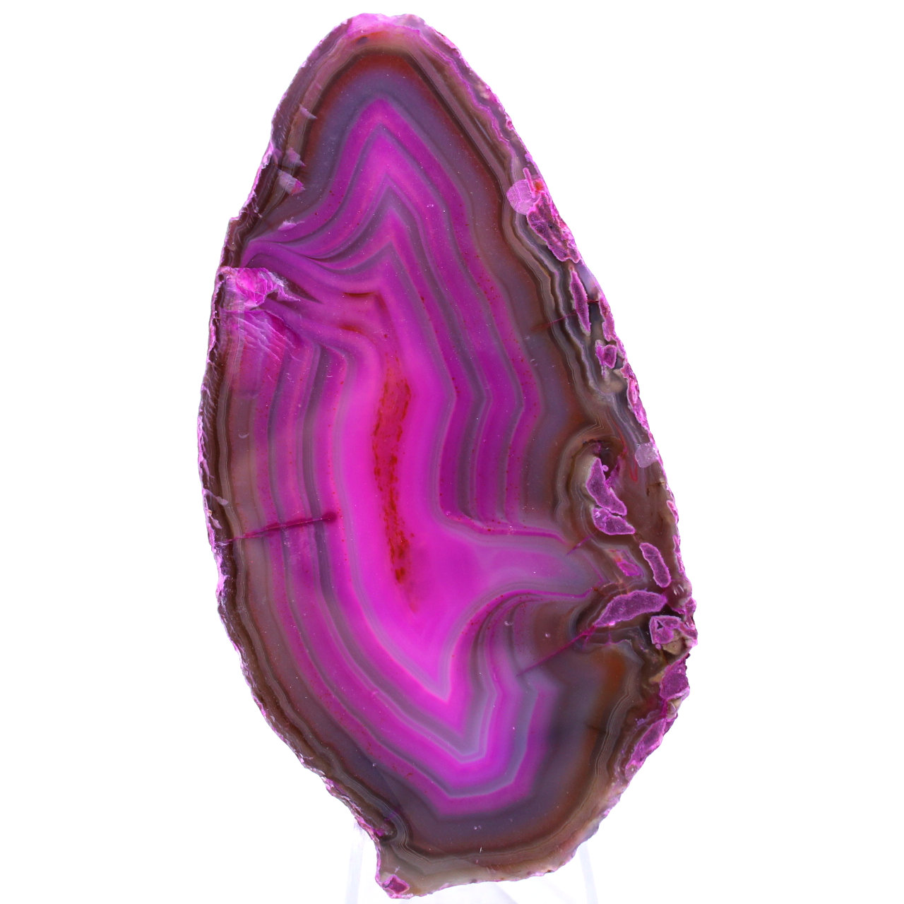 Tranche d'agate rose de décoration 