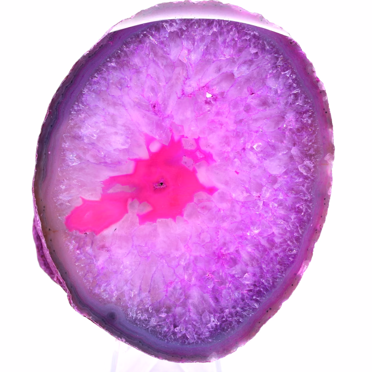 Tranche d'agate rose du Brésil