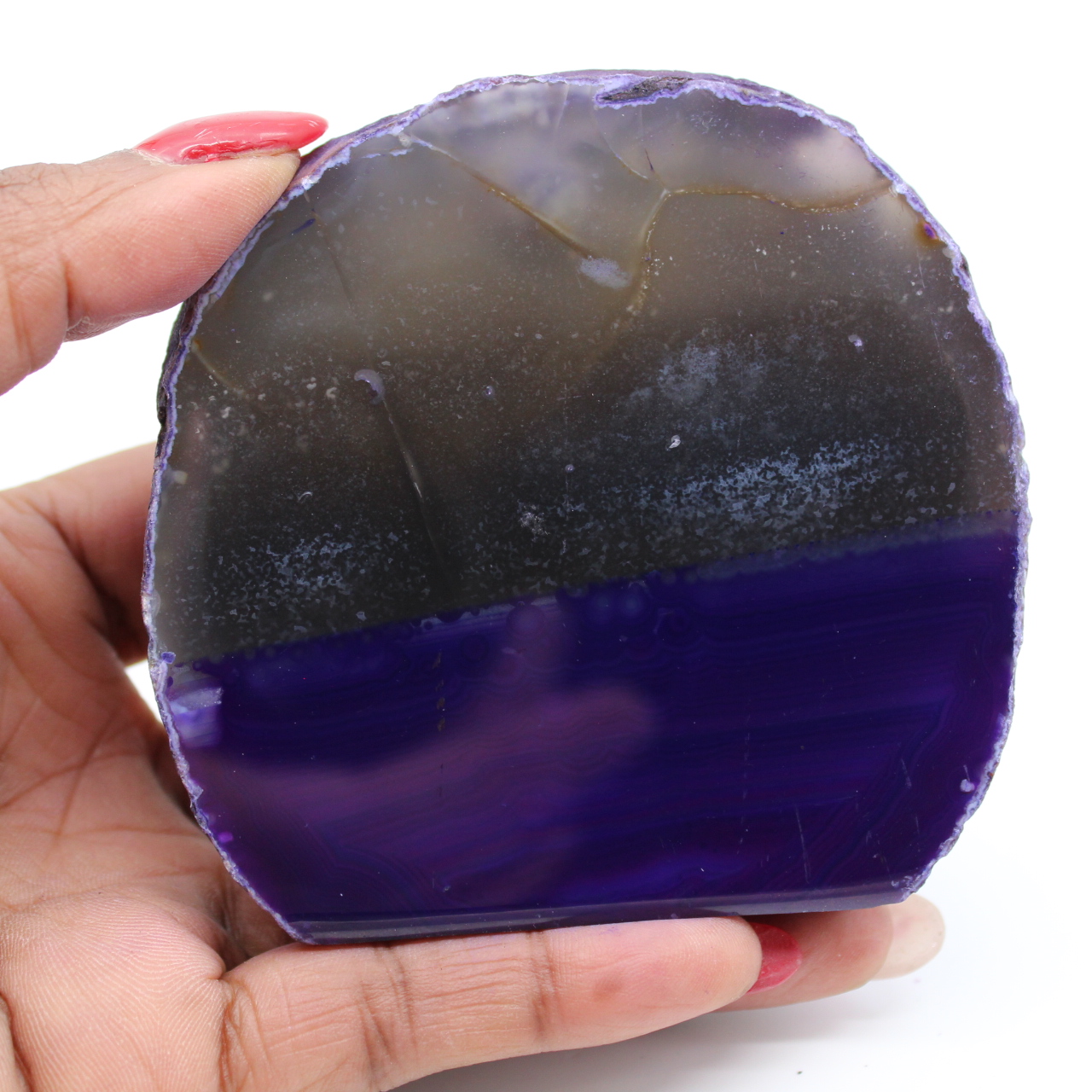 Décoration en agate violette