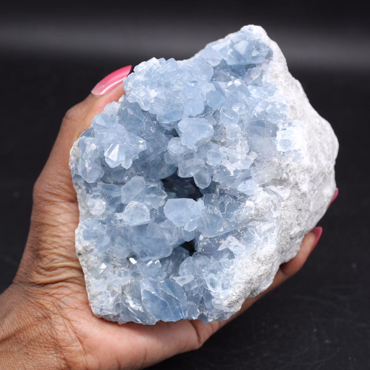 Célestite bleue cristallisée