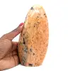 Forme libre polie en calcite orange - 0