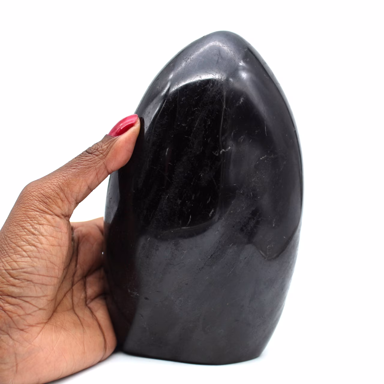 Forme libre polie en Tourmaline noire