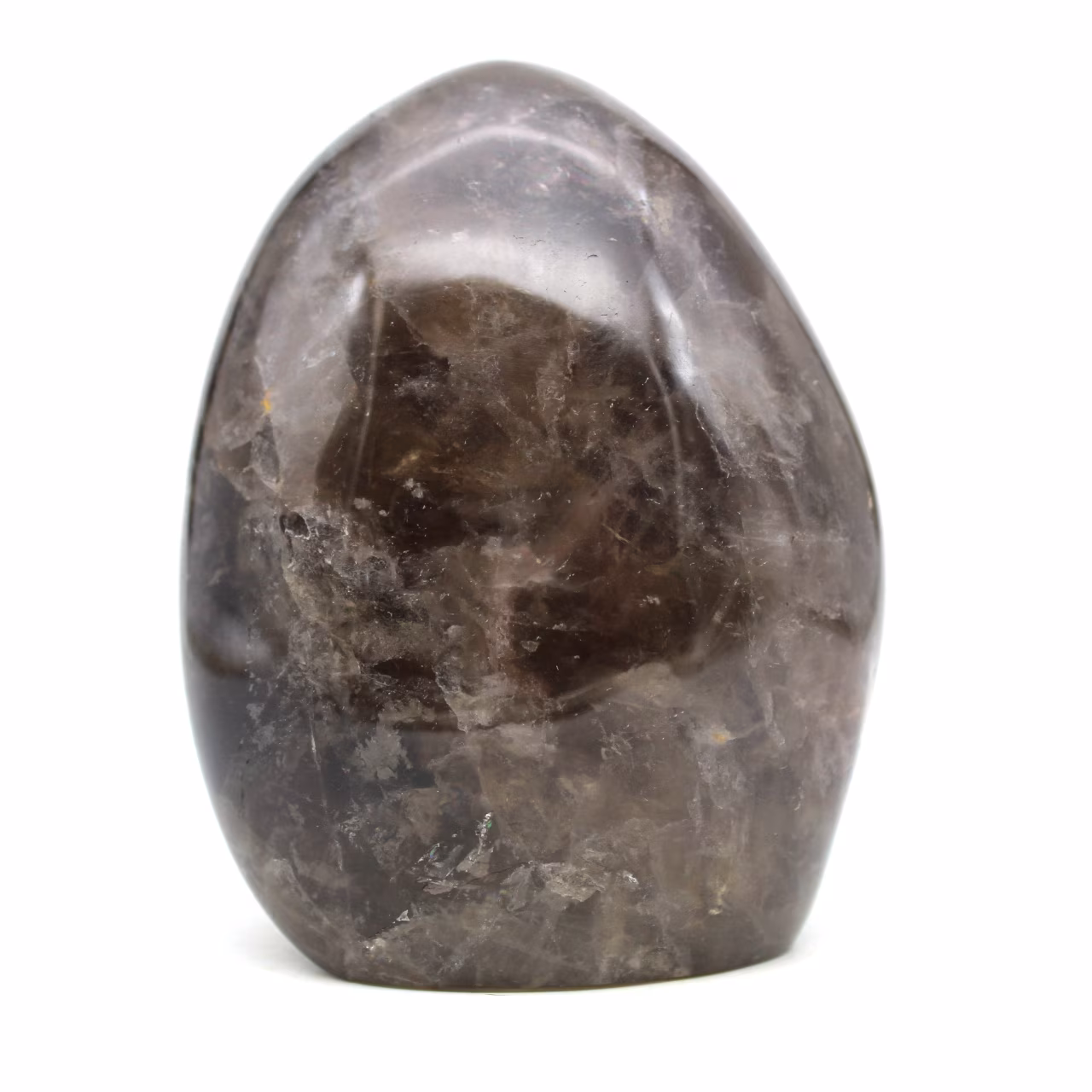 Pierre de quartz fumé polie