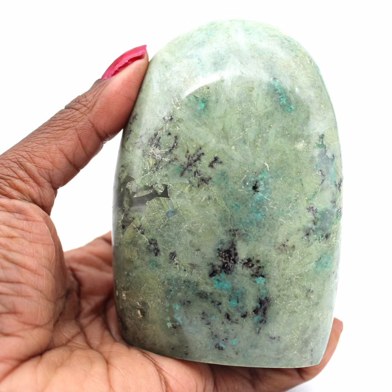 Forme libre de feldspath vert