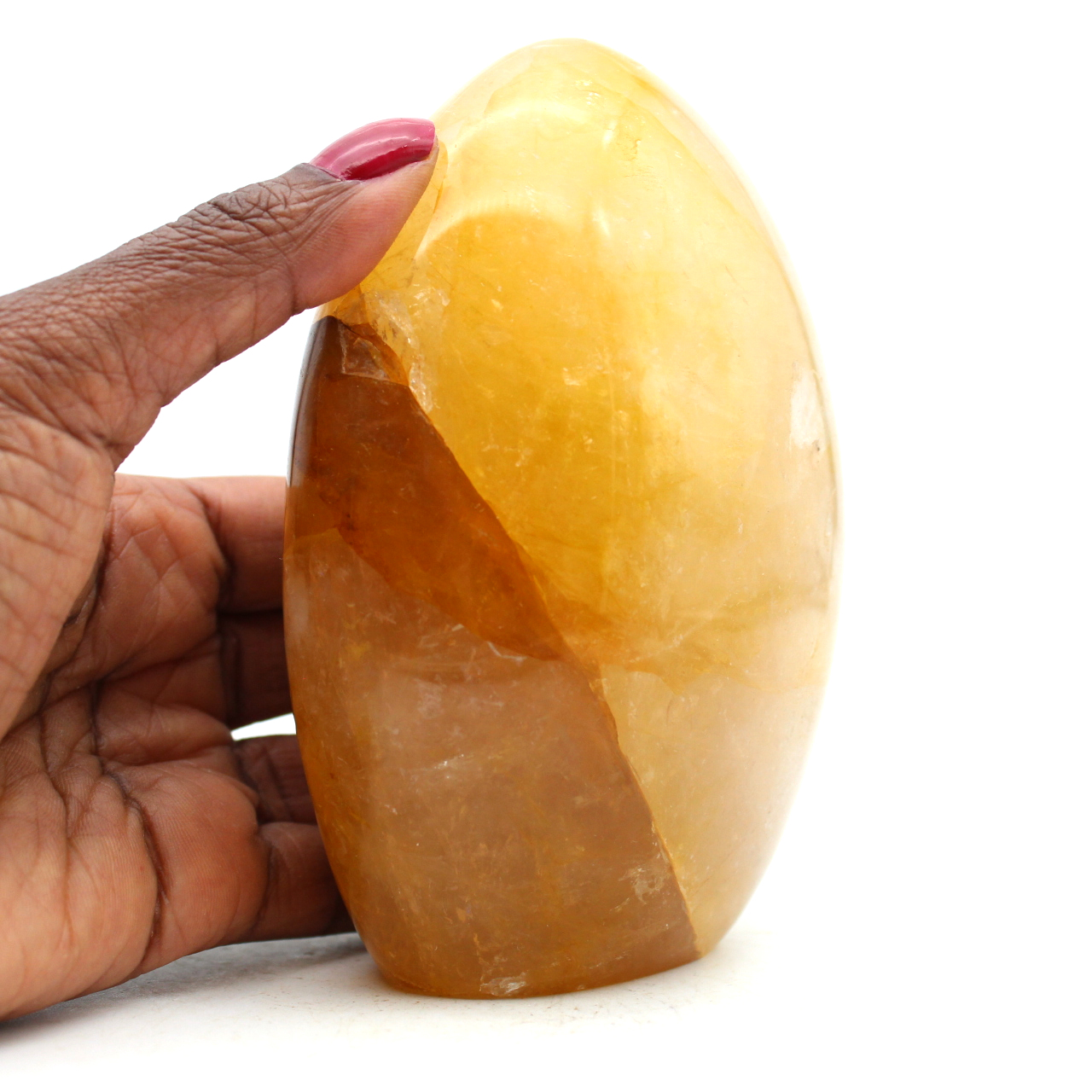 Pierre polie en quartz jaune