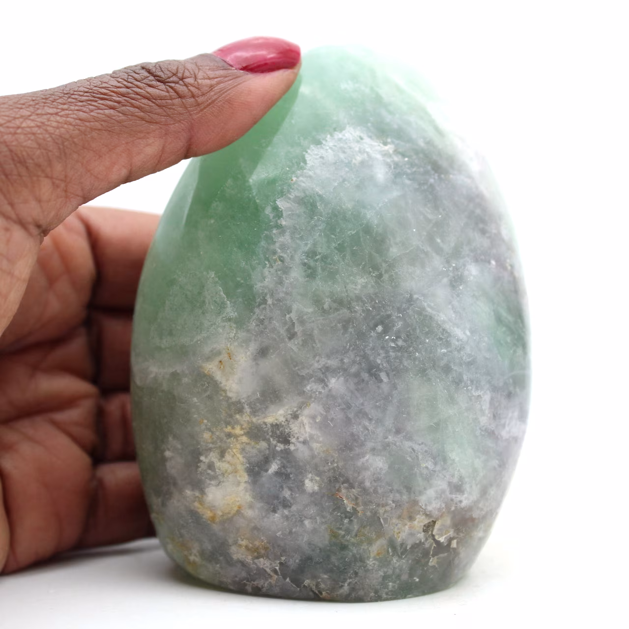 Pierre de fluorite verte polie
