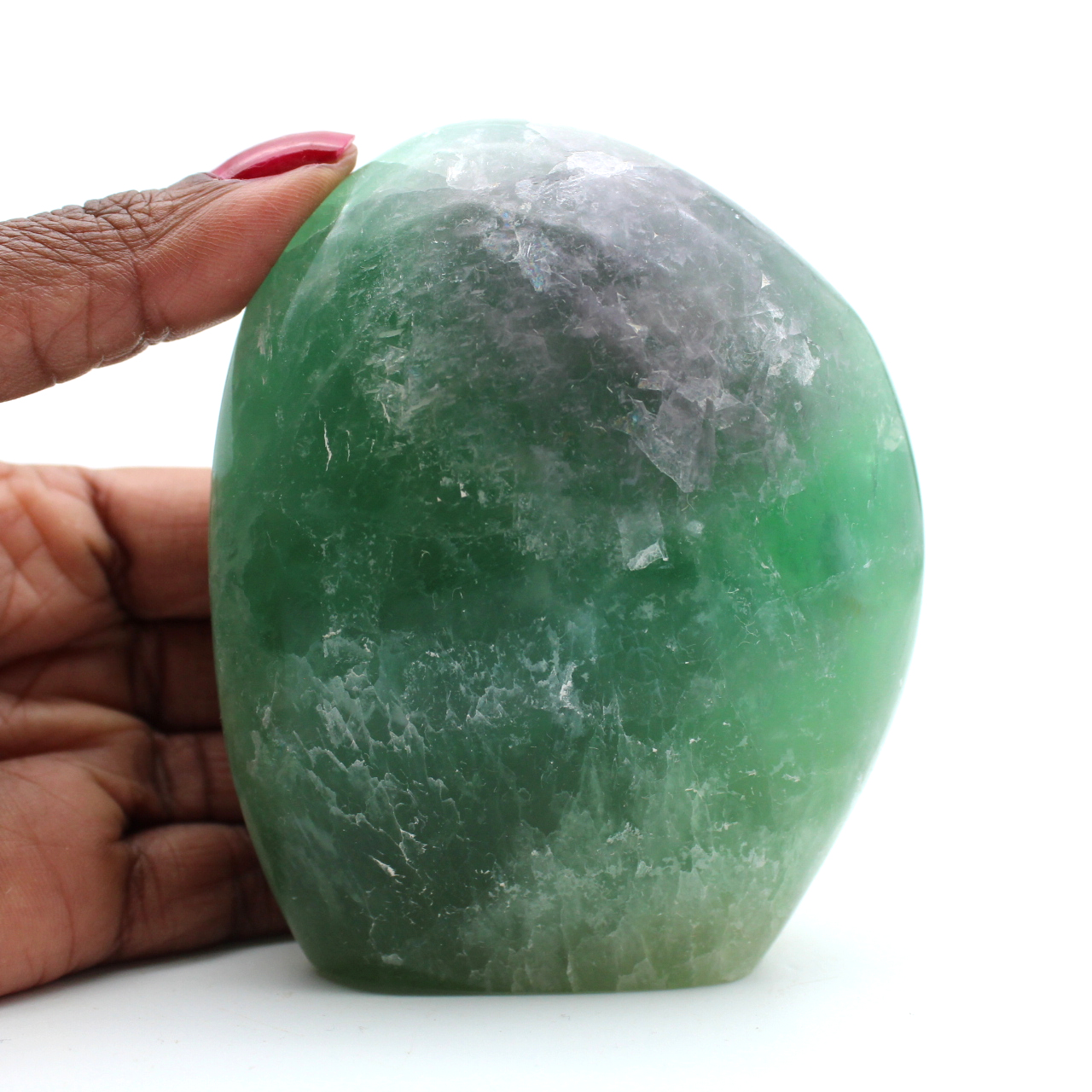 Pierre polie en fluorite verte