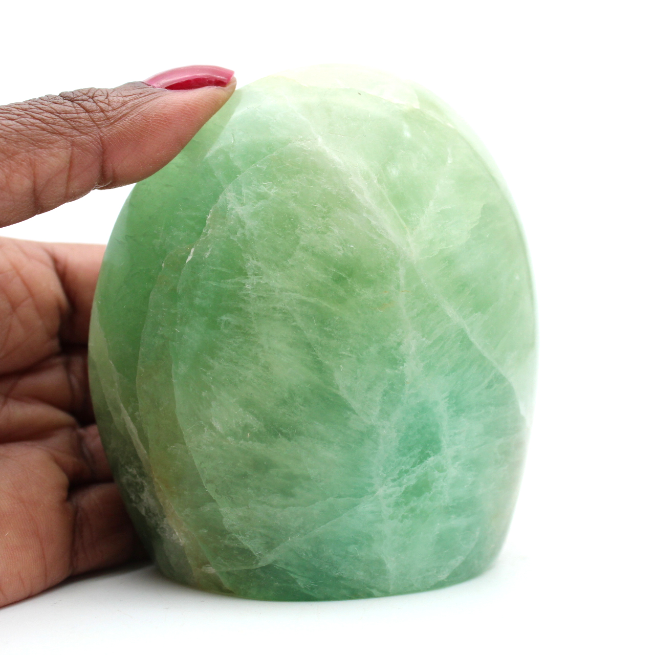 Roche polie en fluorite verte