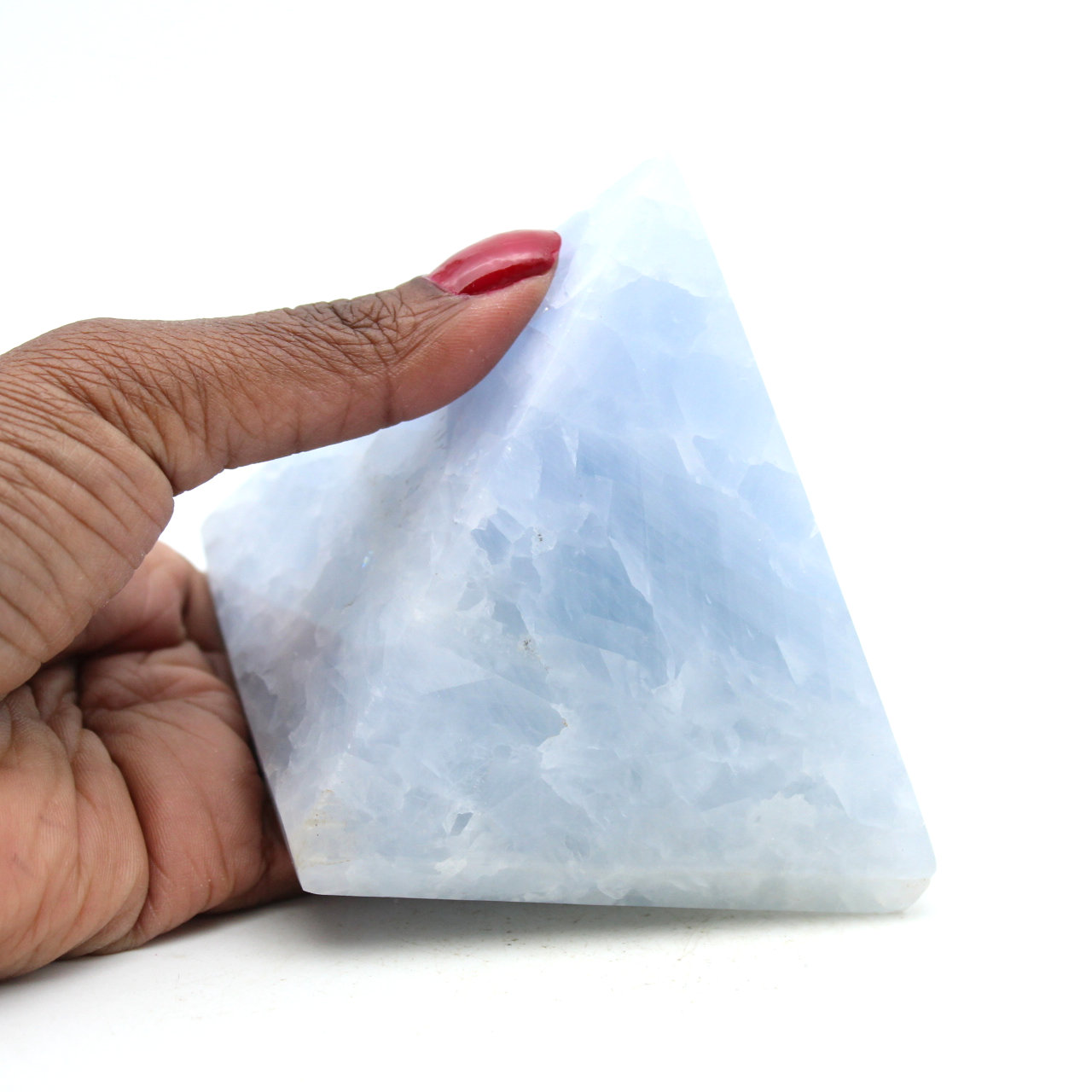 Pyramide en calcite bleue