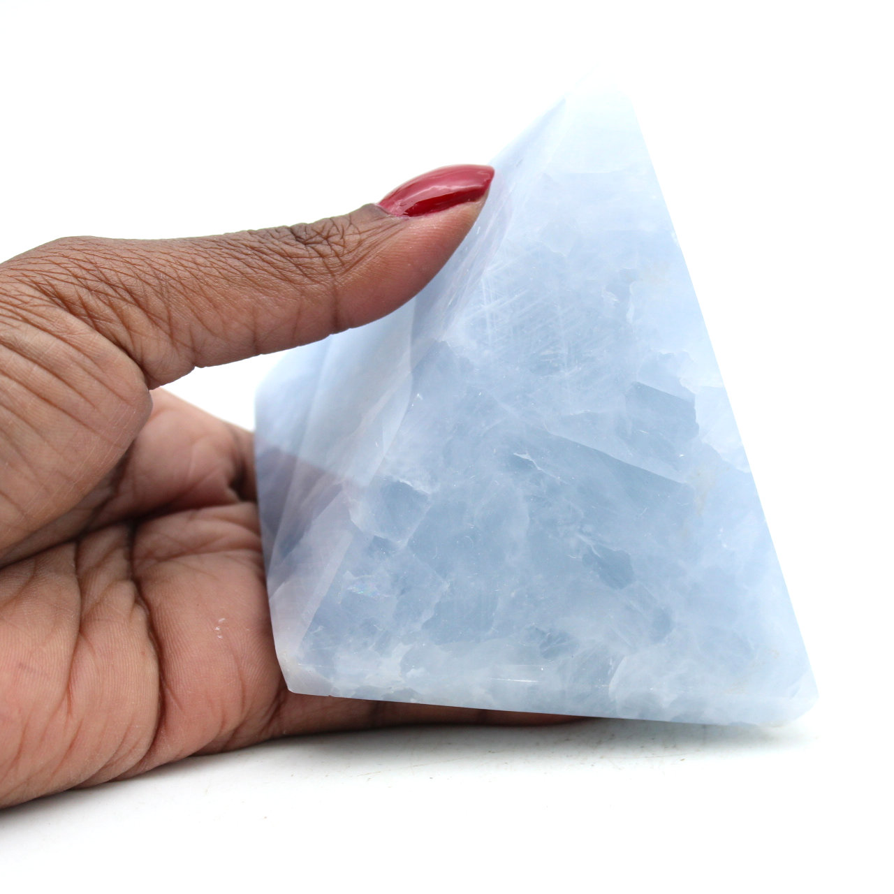 Pyramide en calcite bleue