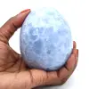 Oeuf minéral en calcite bleue - 0