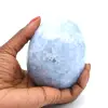 Oeuf minéral en calcite bleue - 0