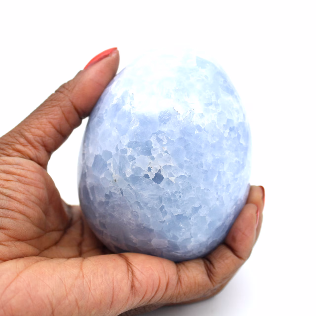 Oeuf minéral en calcite bleue