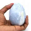 Oeuf minéral en calcite bleue - 0
