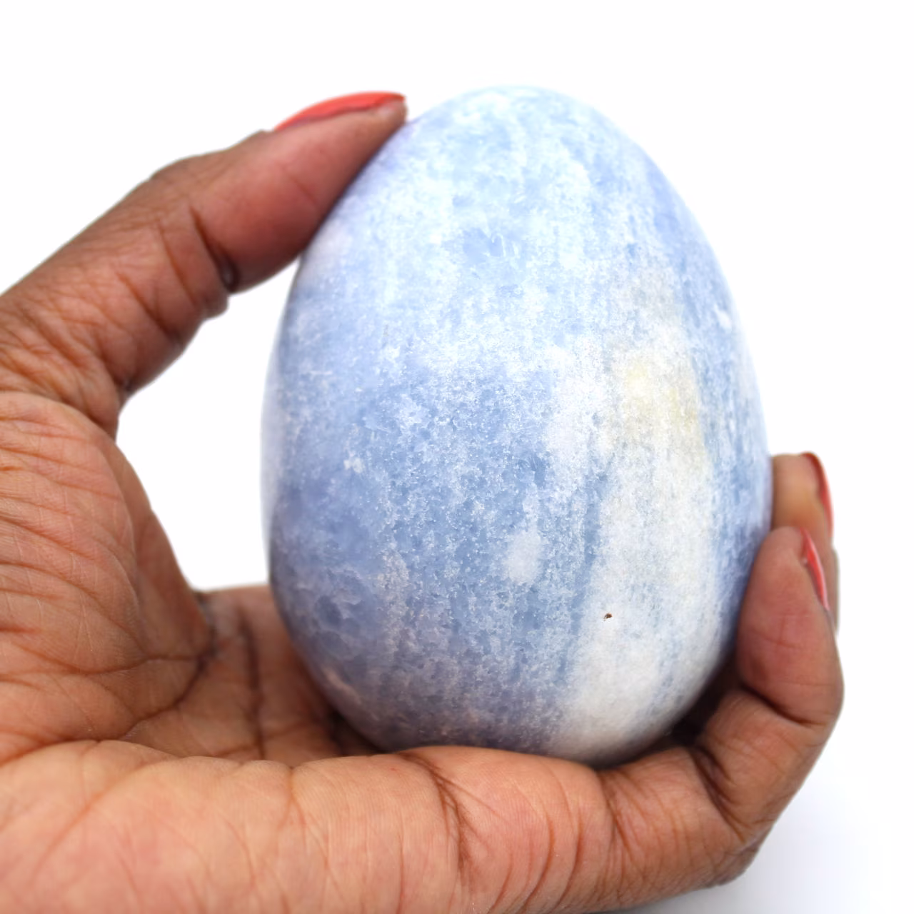 Oeuf minéral en calcite bleue