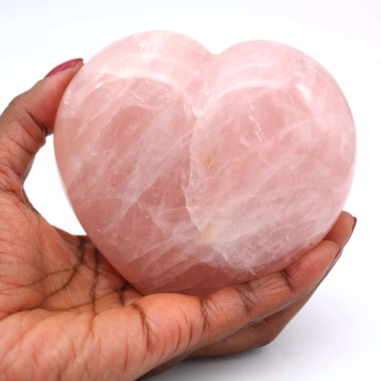 Coeur en quartz rose