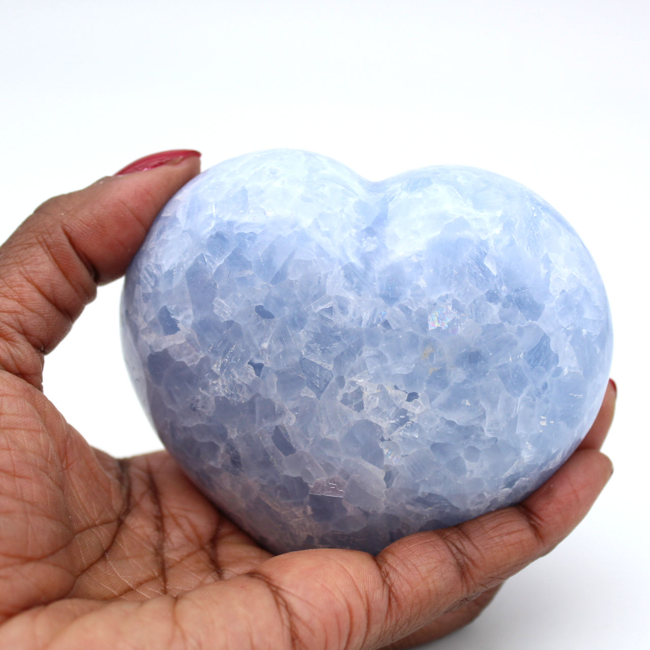 Coeur en calcite bleue