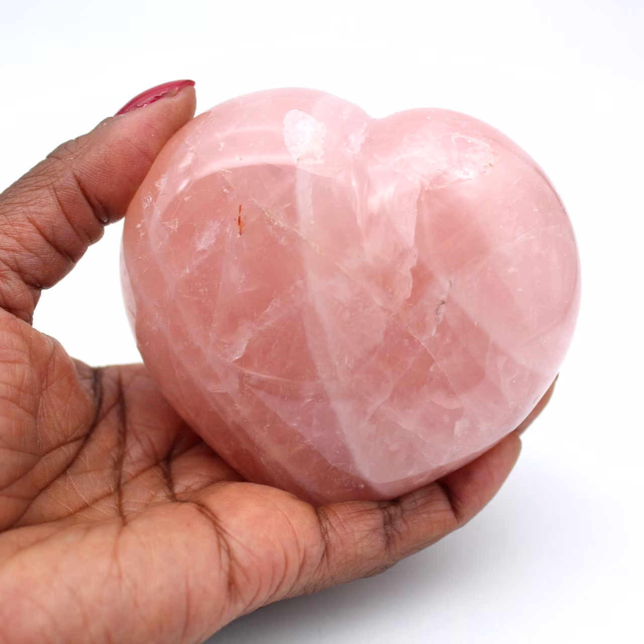 Coeur en quartz rose