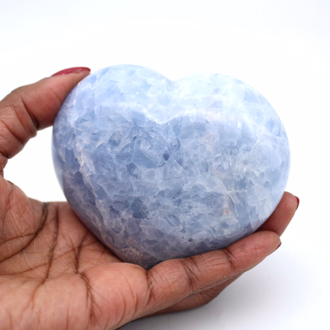Coeur en calcite bleue