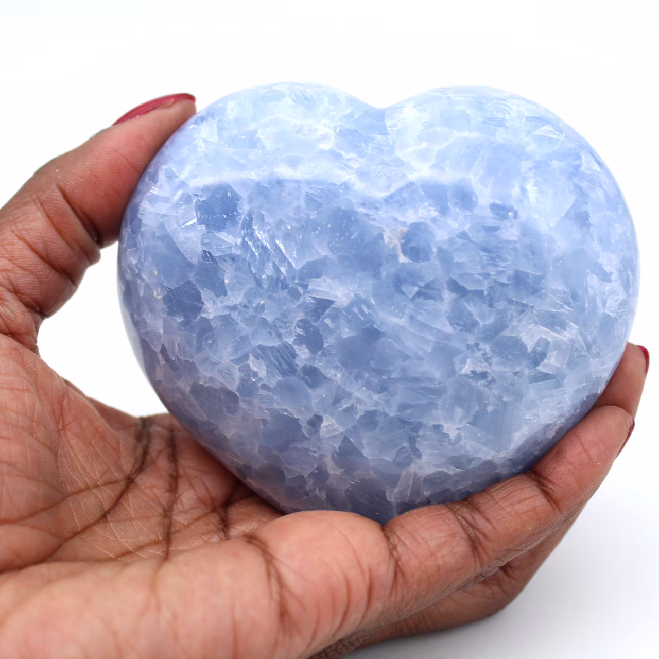 Coeur en calcite bleue