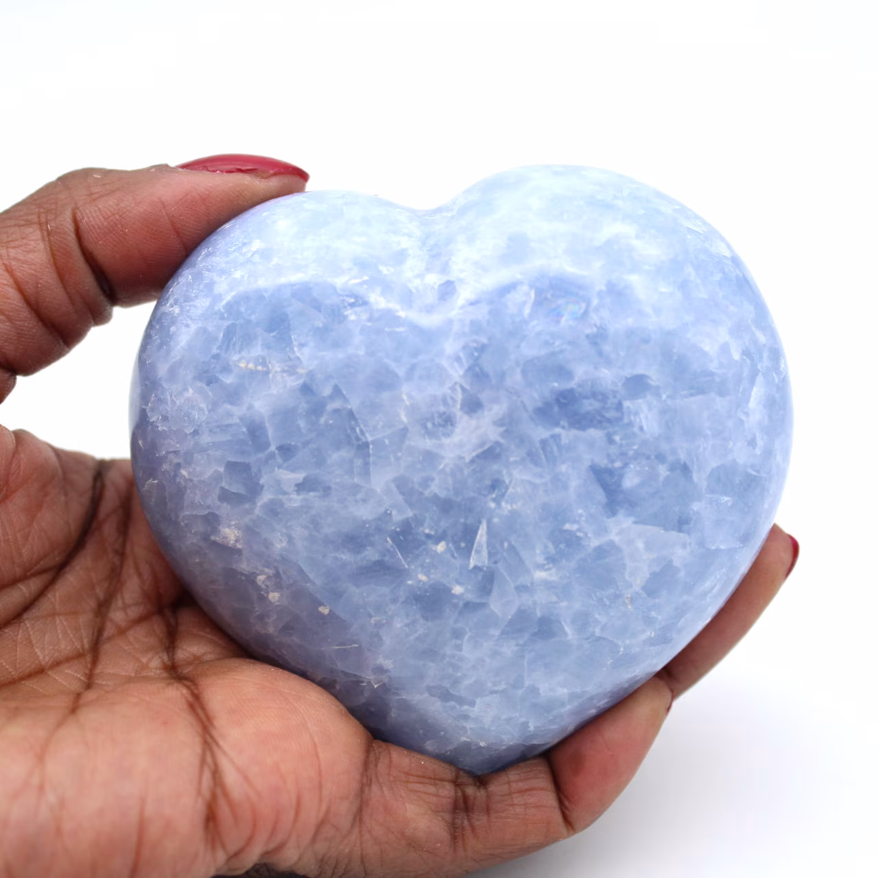 Coeur en calcite bleue