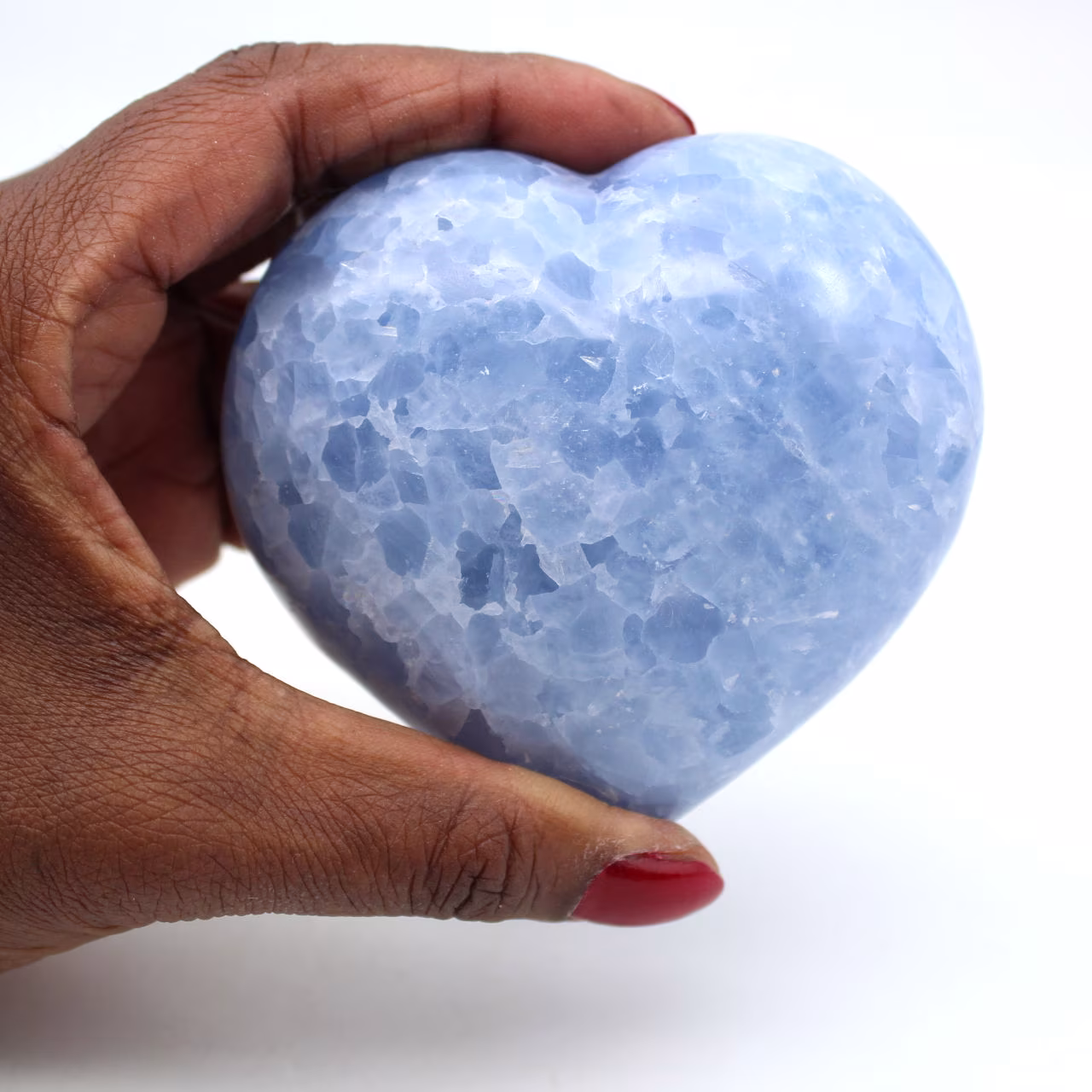 Coeur en calcite bleue