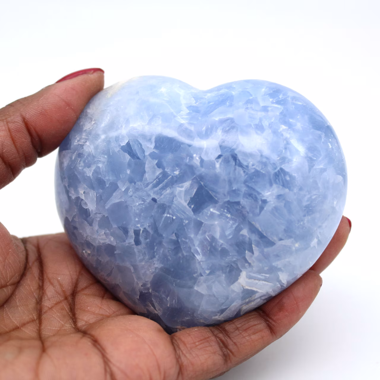 Coeur en calcite bleue