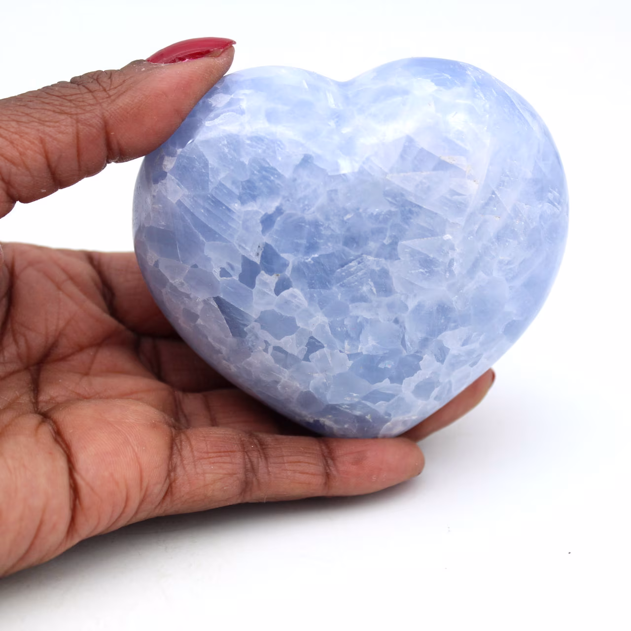 Coeur en calcite bleue
