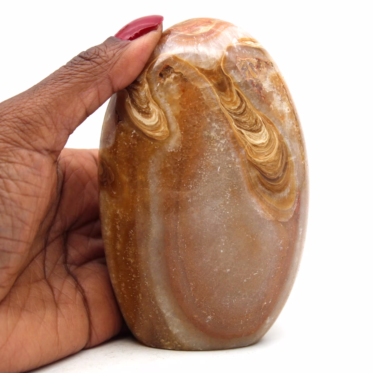 Forme libre de calcite miel polie