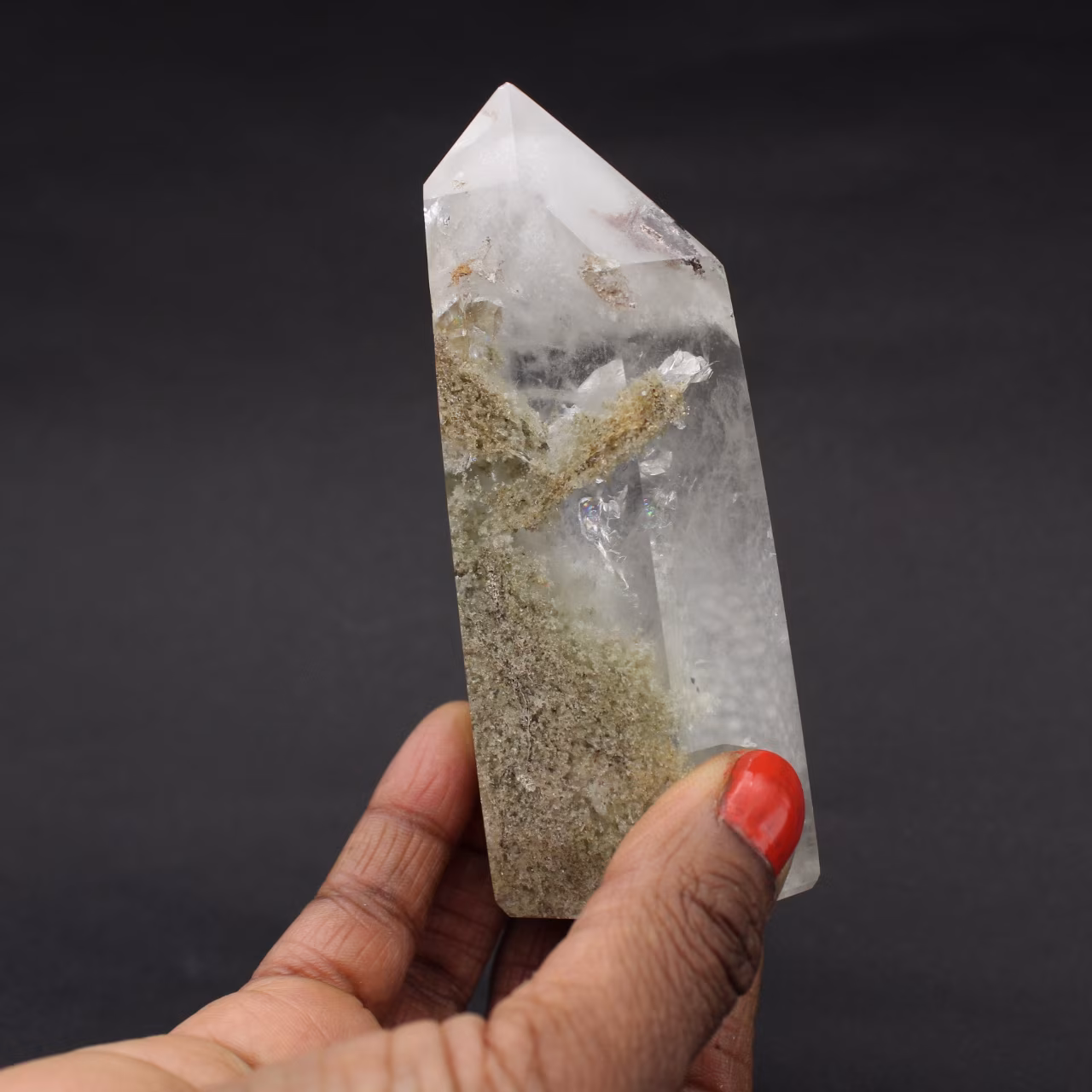 Prisme de quartz avec inclusion
